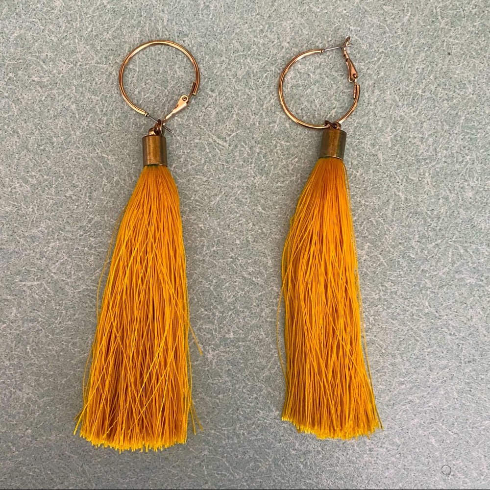 ✨ Mustard Yellow Tassel Earrings ✨